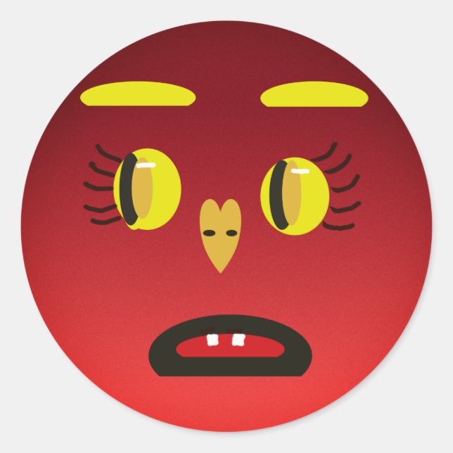 Sticker Visage Triste Jaune (Devant)