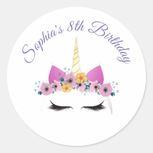 Sticker visage Unicorn pour enfants, personnalisab