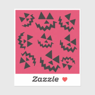 Sticker Visages de lanterne rose et noir Jack o’