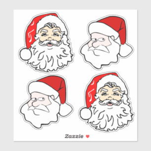 Sticker Visages de Père Noël Classiques et Modernes