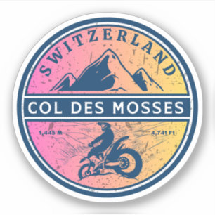 Sticker Visite en moto du Col des Mosses alpes suisses