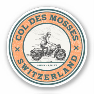 Sticker Visite en moto du Col des Mosses alpes suisses
