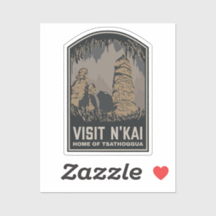 Sticker Visitez N'kai Travel Poster Lovecraft Tsathoggua