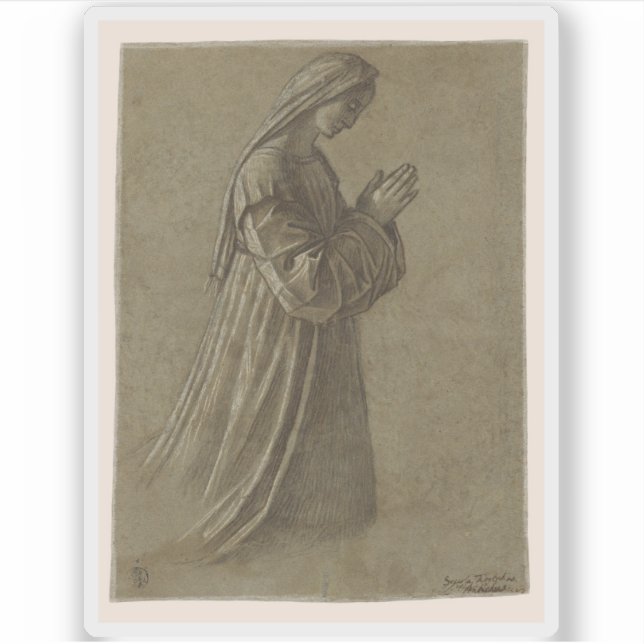 Sticker Vittore Carpaccio - Étude de la Vierge (Devant)