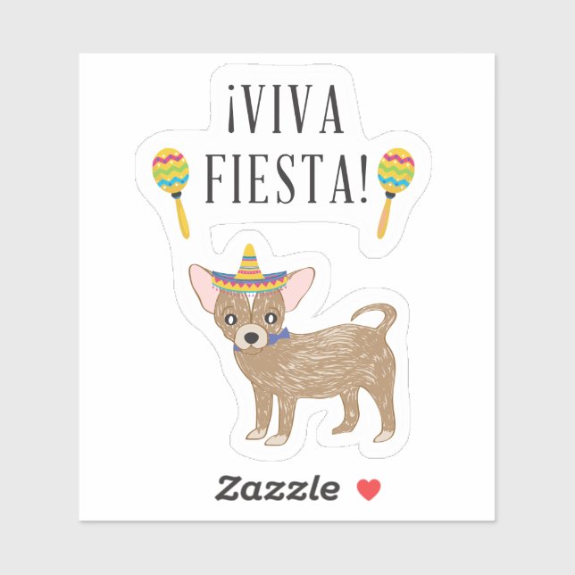 Sticker !Viva Fiesta ! Chihuahua (Feuille)