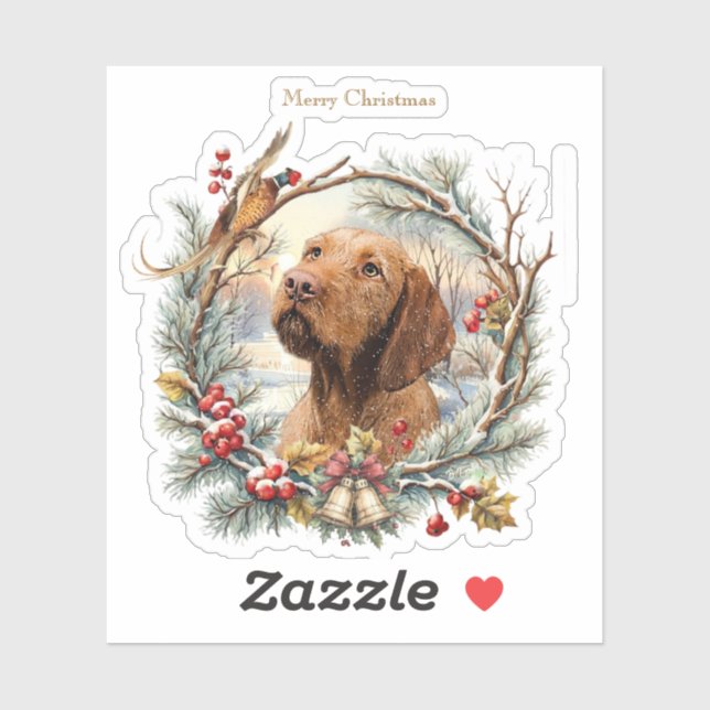 Sticker Vizsla Christmas  (Feuille)
