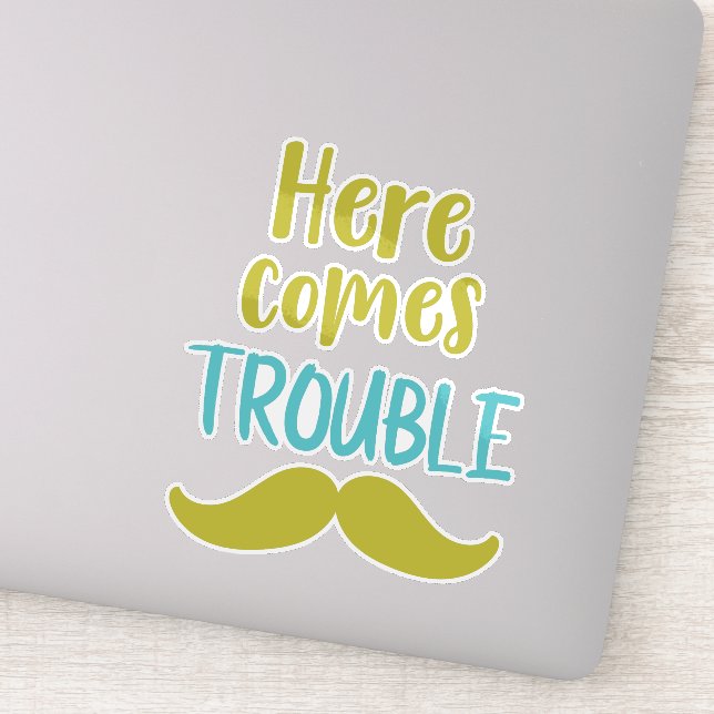 Sticker Voici Les Problèmes, Moustache, Moustache (Détail)