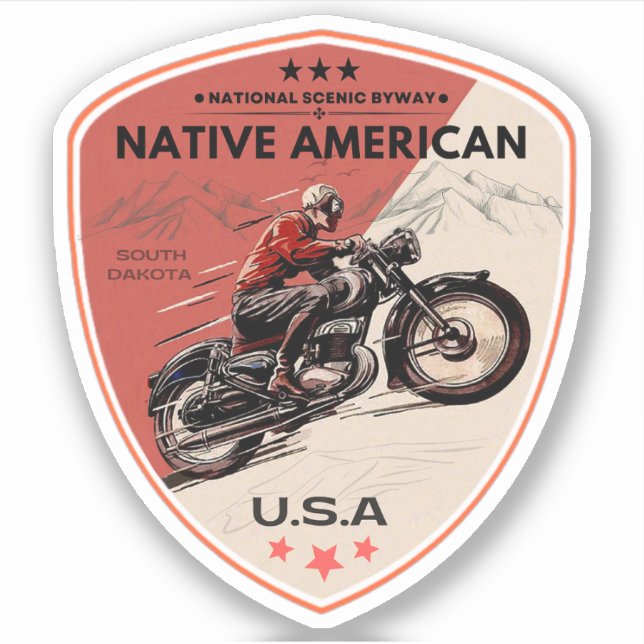 Sticker Voie pittoresque amérindienne Motorcycle (Devant)