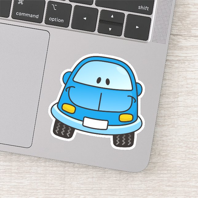 Sticker Voiture Carton Bleu (Détail)