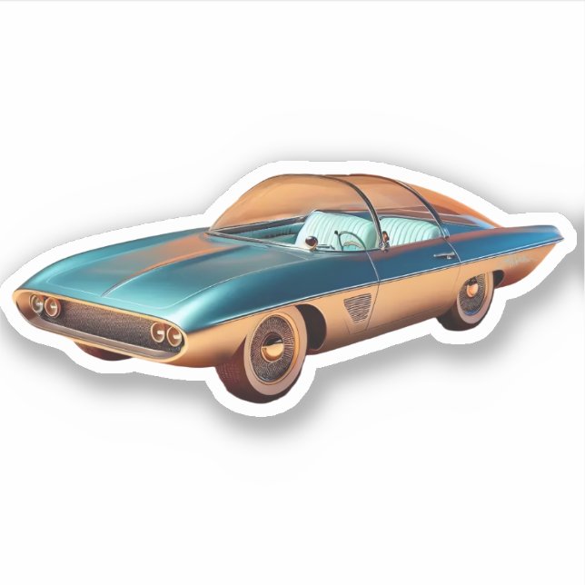 Sticker Voiture de concept atomique du milieu du siècle (Devant)