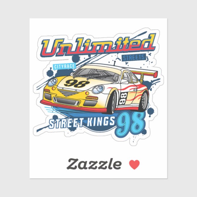Sticker Voiture de course _ Moteur 1 (Feuille)