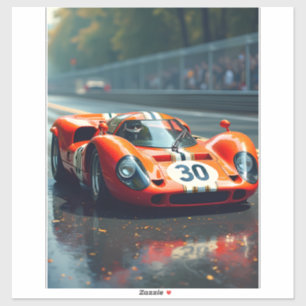 Sticker Voiture de course numéro 69 en belles couleurs