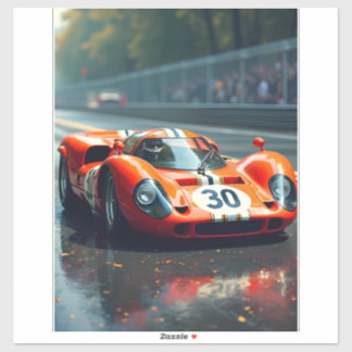 Sticker Voiture de course numéro 69 en belles couleurs