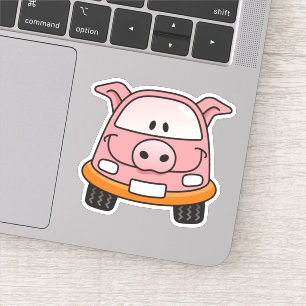 Sticker Voiture de dessin de porc