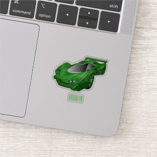 Sticker Voiture de sport verte avec illustration airfos