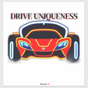 Sticker Voiture de sport vibrante avec néon lumineux