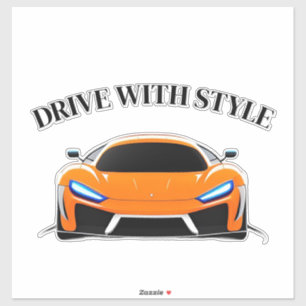 Sticker Voiture de sport vibrante avec néon lumineux