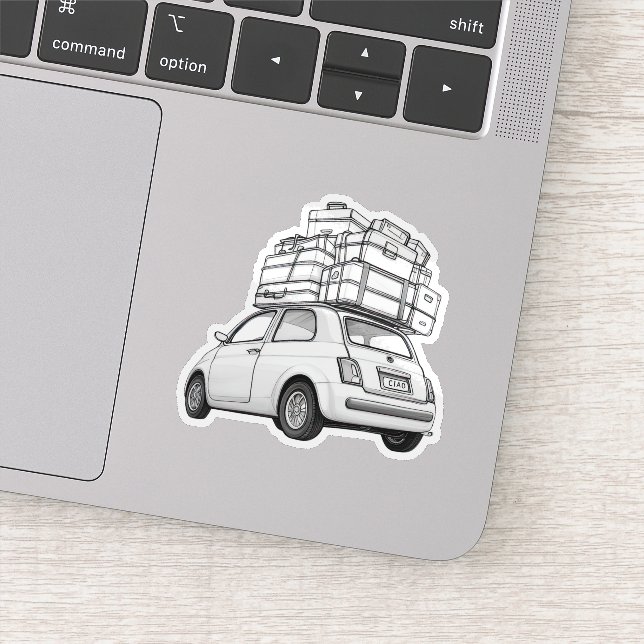 Sticker Voiture Fiat Blanc (Détail)