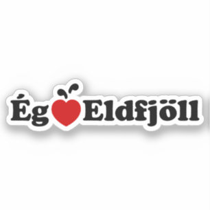 Sticker Volcans I Heart (Love) [Ég Elska Eldfjöll]