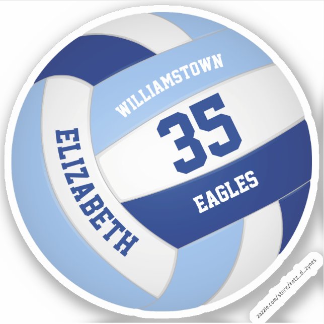 Sticker volley-ball bleu foncé personnalisé (Devant)