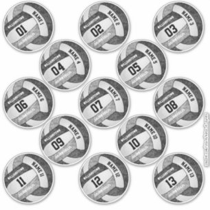 Sticker volley-ball noir girly personnalisées noms