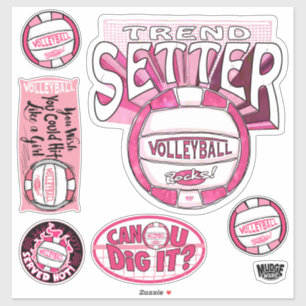 Sticker Volley-ball Pink Trend Setter