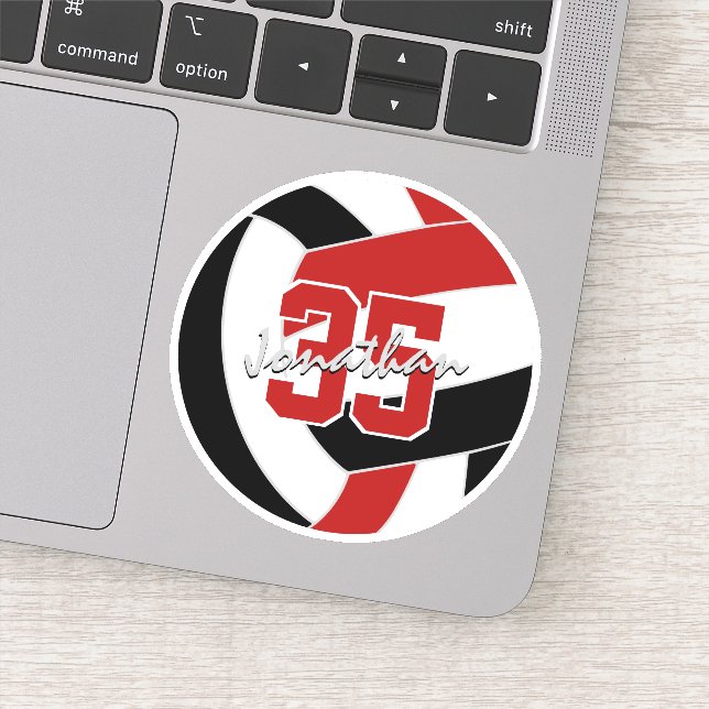 Sticker volley-ball rouge noir acheter des commandes simpl (Détail)