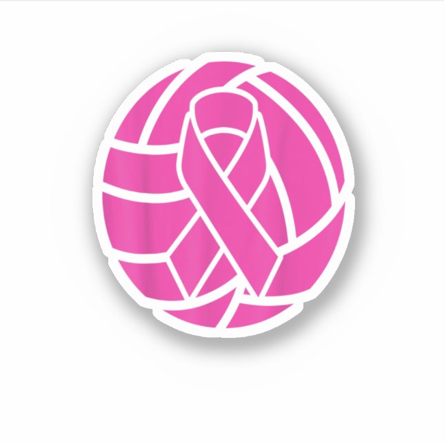 Sticker Volleyball T Cancer du sein Volleyball rose Ruban (Devant)