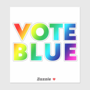 Sticker "Vote Blue" orgueil lgbtq lgbt couleurs arc-en-cie