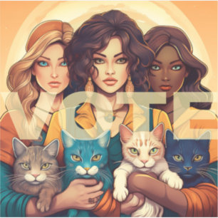 Sticker VOTE Dames de chats sans enfant