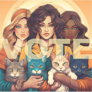 Sticker VOTE Dames de chats sans enfant