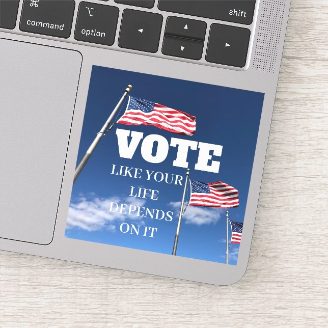 Sticker Votez Comme Votre Vie Dépend De Son Ordinateur Por (Détail)