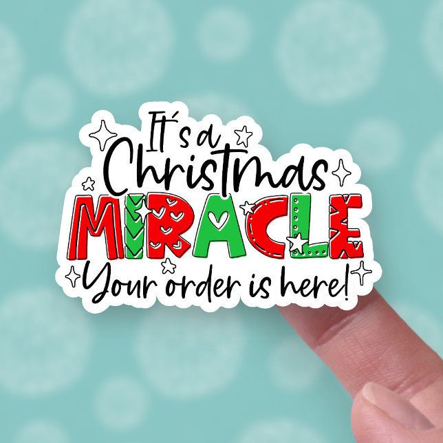 Sticker Votre commande est ici Noël Miracle Cute Business (Créateur téléchargé)