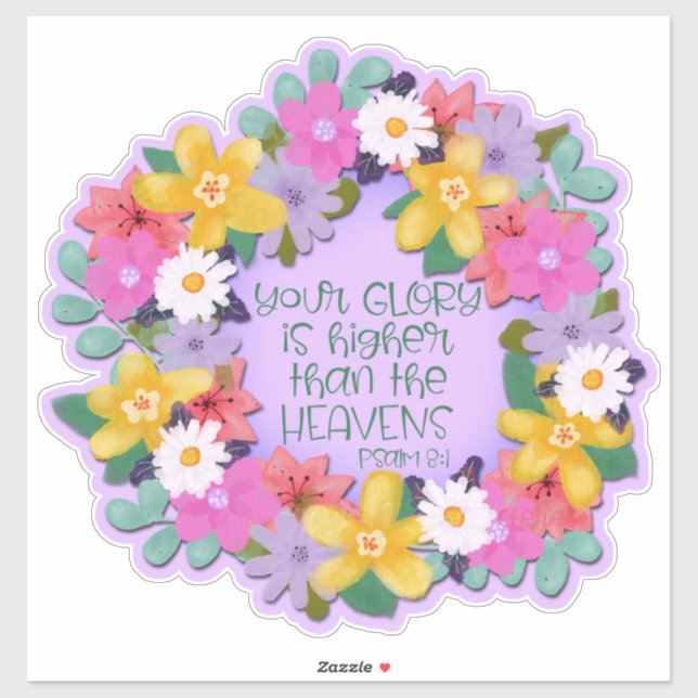 Sticker Votre gloire est supérieure aux cieux | Fleurs (Feuille)