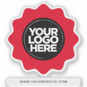 Sticker Votre logo Eyecatching Red Border Clear Cut Out