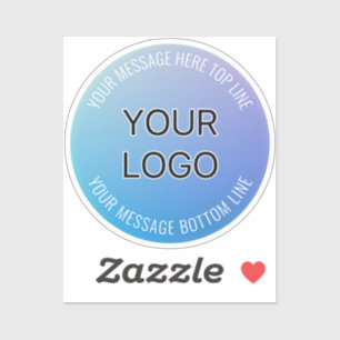 Sticker Votre logo Ombre bleue à violet et texte circula