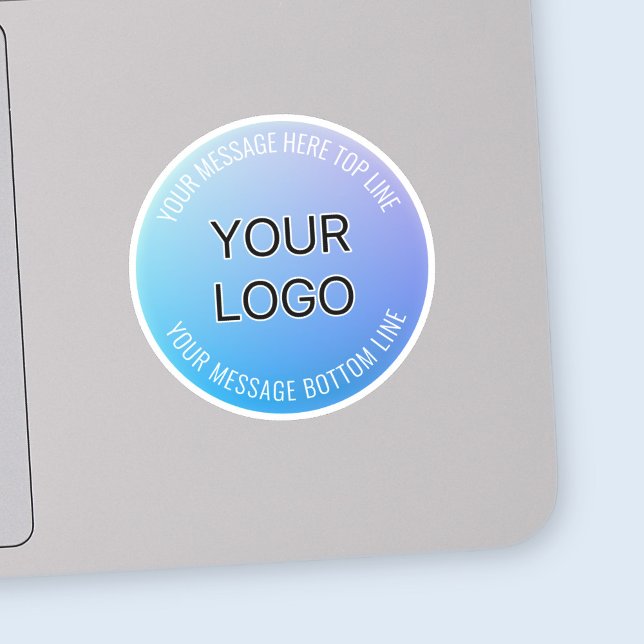 Sticker Votre logo | Ombre bleue à violet et texte circula (Créateur téléchargé)