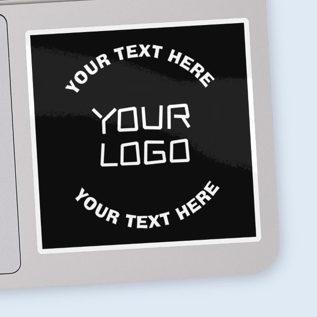 Sticker Votre logo ou image et texte modifiable | Noir & B (Créateur téléchargé)
