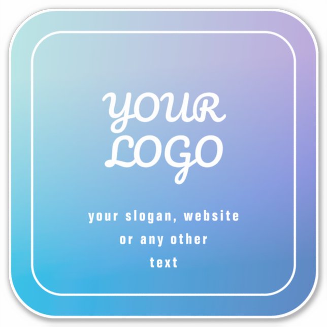 Sticker Votre Logo & Slogan ou autre texte | Bleu et pourp (Devant)