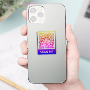 Sticker Votre modèle d'autocollant de code QR de couleur p