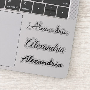 Sticker Votre nom Noir manuscrit versions de script