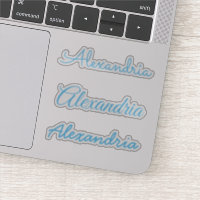 Votre nom Sky Blue manuscrit Versions de script