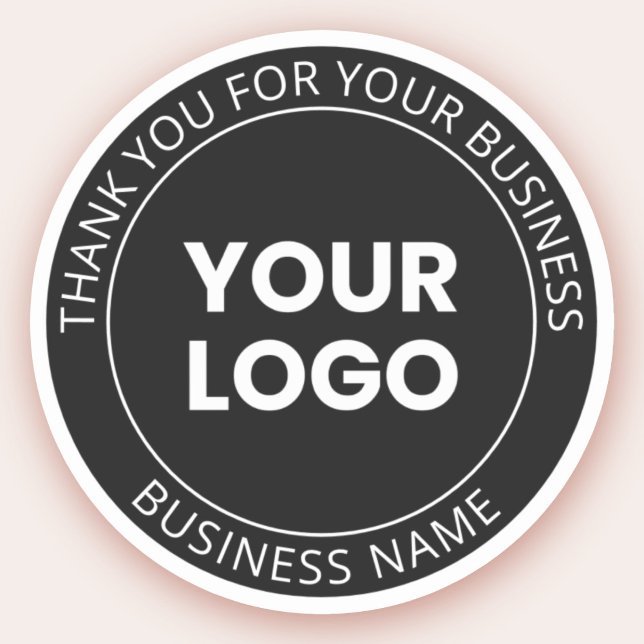 Sticker Votre propre logo et message modifiable Merci (Créateur téléchargé)