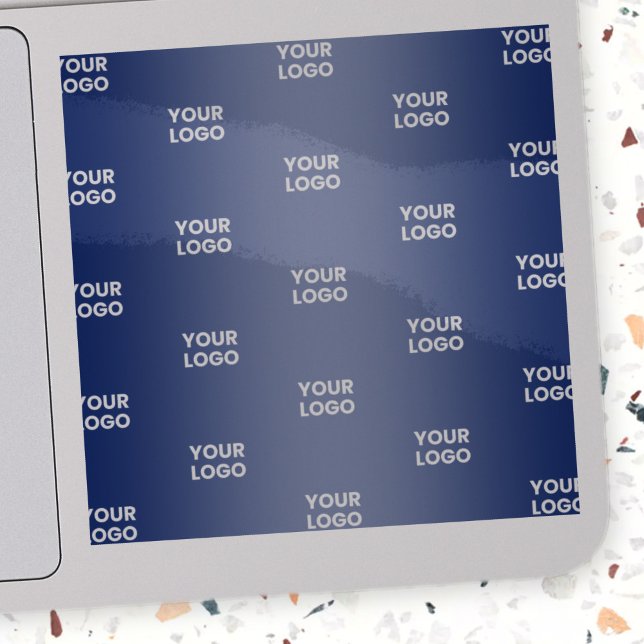 Sticker Votre simple logo répétitif | Bleu transparent (Créateur téléchargé)