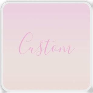 Sticker Votre texte   Élégant Script & Soft Blush Pink Omb