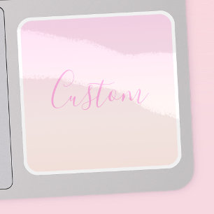 Sticker Votre texte   Élégant Script & Soft Blush Pink Omb