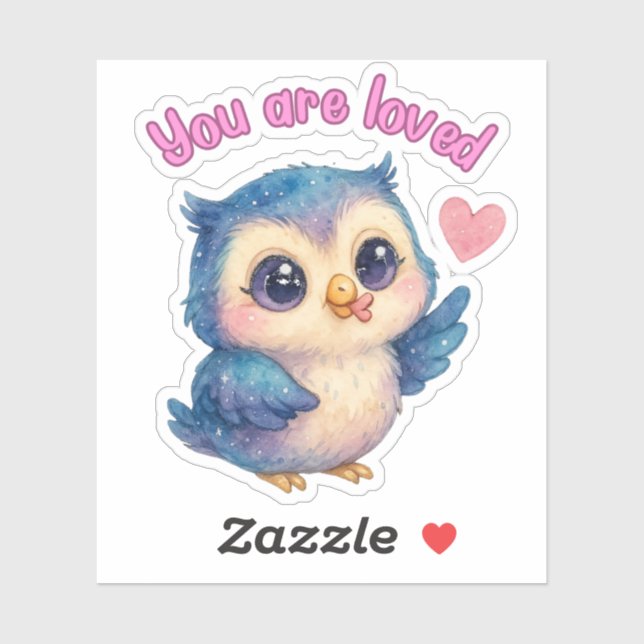 Sticker Vous Êtes Amoureux - Jolie Chouette Die-Cut Affirm (Feuille)