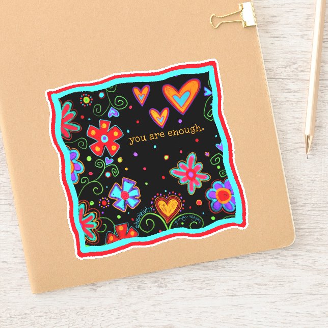 Sticker Vous êtes Assez Amusant, Noir, Inspirivity Floral (Carnet)
