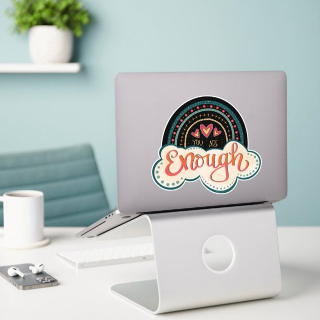 Sticker Vous êtes Assez Rainbow Inspirational Trendy (Créateur téléchargé)