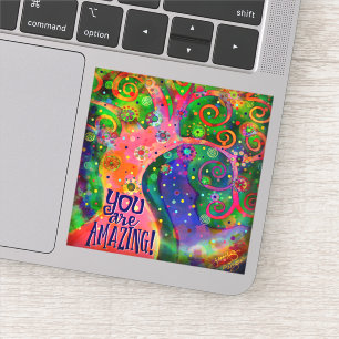 Sticker Vous êtes Extraordinaire Whimsical Pink Tree